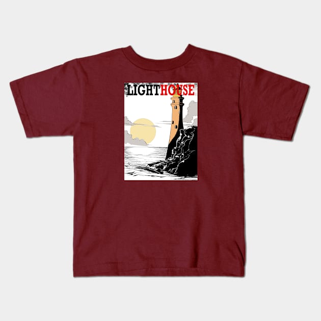 Lighthouse Kids T-Shirt by Coffeemorning69